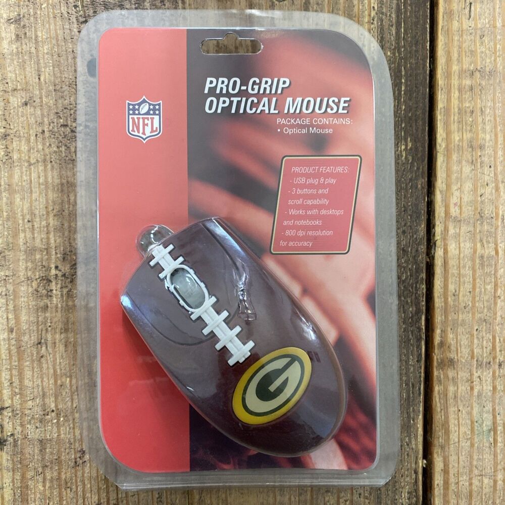 NFL Greenbay Packers Pro-Grip Optical Mouse USB Plug n Play
